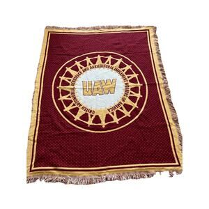 The Northwest Company Vintage UAW Tapestry Throw Blanket Automobile Aerospace